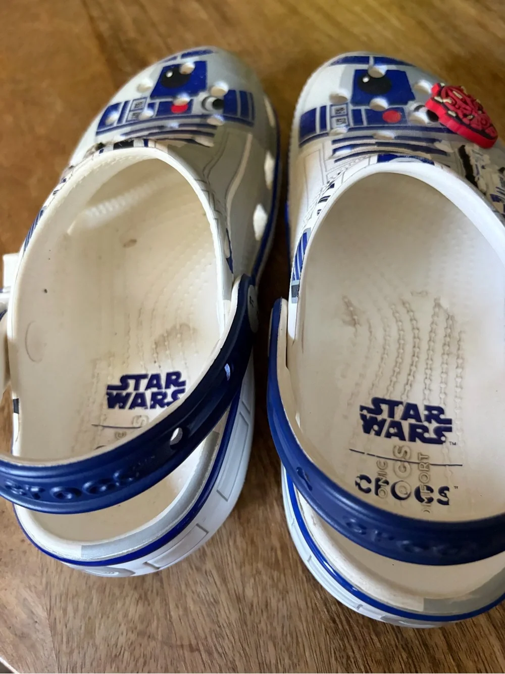 CROCS Kids R2-D2 Inspired White and Blue Clogs